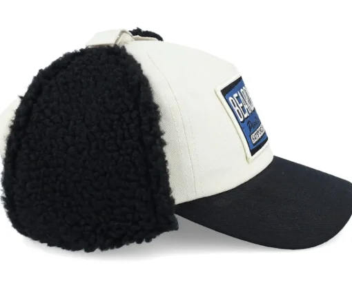 Discount Bearded Man Logo Off White/Blue Golfer Beige/Black Earflap -
