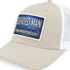 Trucker-Bearded Man Logo Off White/Blue Khaki/White Trucker -