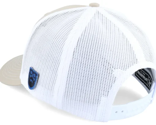 Trucker-Bearded Man Logo Off White/Blue Khaki/White Trucker -