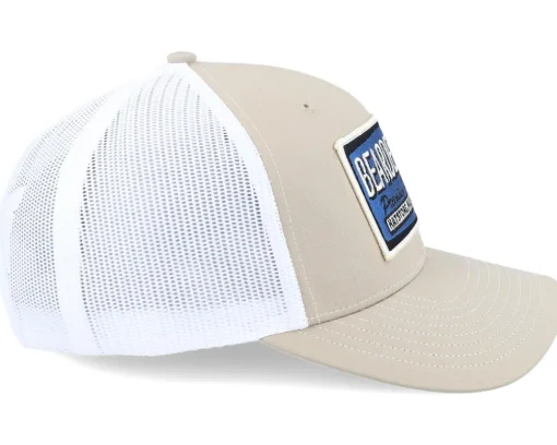 Trucker-Bearded Man Logo Off White/Blue Khaki/White Trucker -