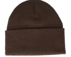 Online Bearded Man Logo Patch Chocolate Brown Beanie -
