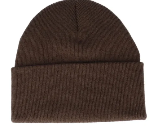 Online Bearded Man Logo Patch Chocolate Brown Beanie -