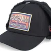 Dad Cap | Earflap-Bearded Man Logo Patch Red/Blue Golfer Cotton Earflap - Black