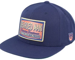 Snapback-Bearded Man Logo Patch Red/ Navy Snapback - Blue