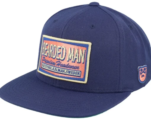 Snapback-Bearded Man Logo Patch Red/ Navy Snapback - Blue