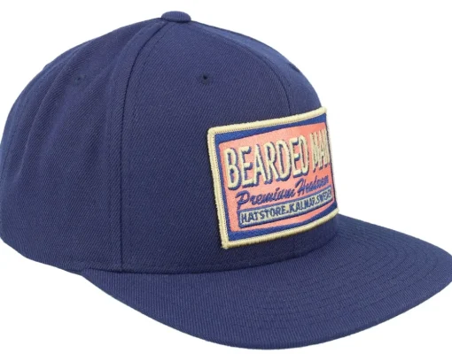 Snapback-Bearded Man Logo Patch Red/ Navy Snapback - Blue