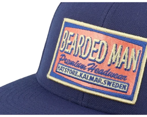 Snapback-Bearded Man Logo Patch Red/ Navy Snapback - Blue