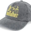 Fashion The Godfather Logo Washed Black Dad Cap -