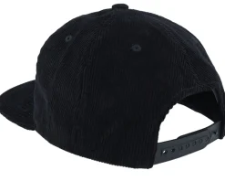 Snapback-Iconic London Gold Patch Black Cord A-frame Trucker -