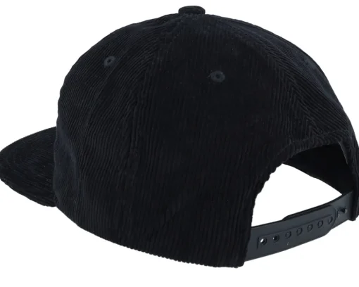 Snapback-Iconic London Gold Patch Black Cord A-frame Trucker -