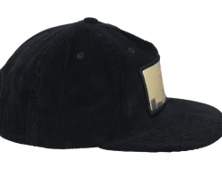 Snapback-Iconic London Gold Patch Black Cord A-frame Trucker -
