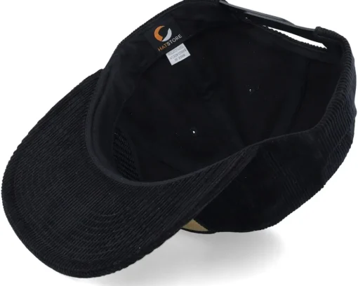 Snapback-Iconic London Gold Patch Black Cord A-frame Trucker -