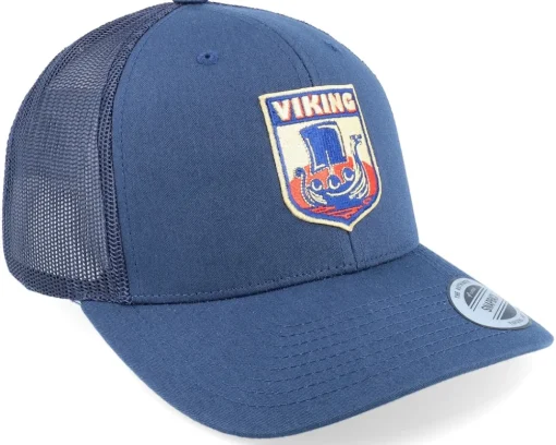 Trucker-Vikings Longboat Shield Patch Navy Trucker -