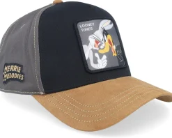 Trucker-Capslab Looney Tunes Bugs & Daffy Grey/Black/Brown A-Frame Trucker -