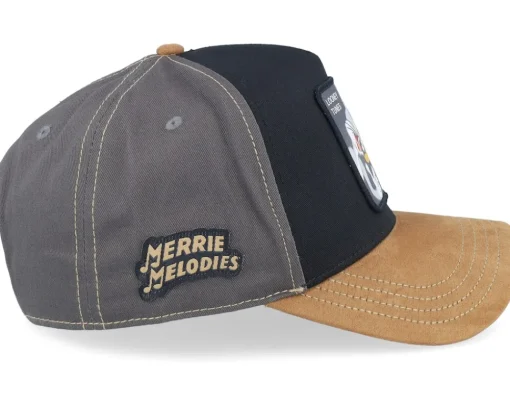 Trucker-Capslab Looney Tunes Bugs & Daffy Grey/Black/Brown A-Frame Trucker -