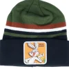 Cuff Beanies-Capslab Looney Tunes Bugs Bunny Black/Green/White/Brown Cuff - Black, Green