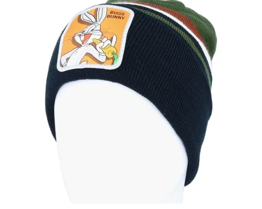 Cuff Beanies-Capslab Looney Tunes Bugs Bunny Black/Green/White/Brown Cuff - Black, Green