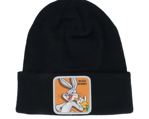 Cuff Beanies-Capslab Looney Tunes Bugs Bunny Black/Green/White/Brown Cuff - Black, Green