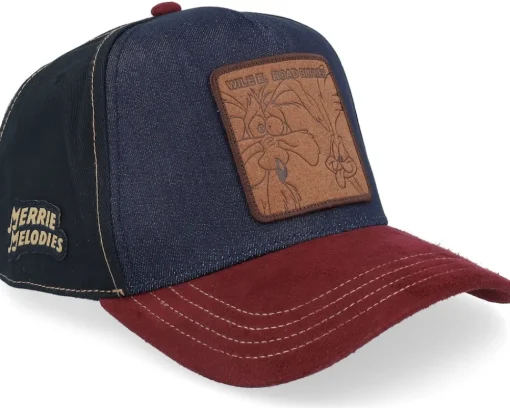 Trucker-Capslab Looney Tunes Coyote & Road Runned Black/Navy/Burgundy A-Frame Trucker -
