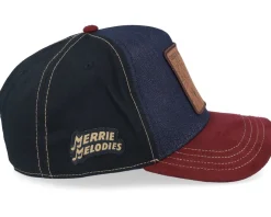 Trucker-Capslab Looney Tunes Coyote & Road Runned Black/Navy/Burgundy A-Frame Trucker -