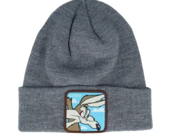 Cuff Beanies-Capslab Looney Tunes Coyote Cuff - Grey