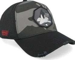 Trucker-Capslab Looney Tunes Daffy Duck Black/Camouflage A-Frame trucker -
