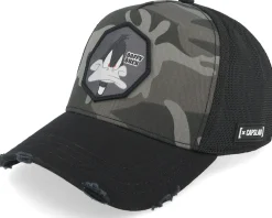 Trucker-Capslab Looney Tunes Daffy Duck Black/Camouflage A-Frame trucker -
