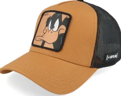 Clearance Capslab Looney Tunes Daffy Duck Brown A-Frame Trucker -