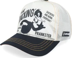 Trucker-Capslab Looney Tunes Daffy Duck Print/Black Trucker - White