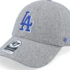 Outlet 47 Brand Los Angeles Dodgers Chain Stitch Clean Up Grey Dad Cap -