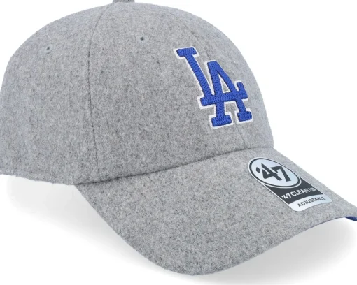 Outlet 47 Brand Los Angeles Dodgers Chain Stitch Clean Up Grey Dad Cap -
