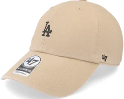 Dad Cap-47 Brand Los Angeles Dodgers MLB Base Runner Clean Up Khaki Dad Cap - Beige