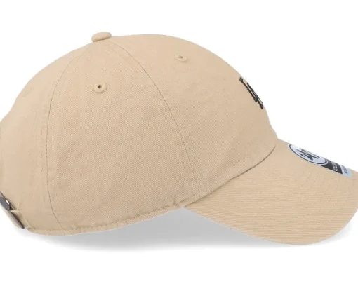 Dad Cap-47 Brand Los Angeles Dodgers MLB Base Runner Clean Up Khaki Dad Cap - Beige