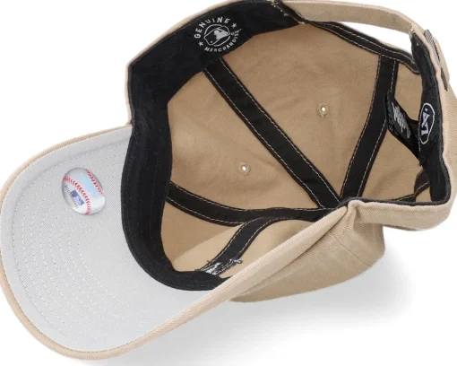 Dad Cap-47 Brand Los Angeles Dodgers MLB Base Runner Clean Up Khaki Dad Cap - Beige