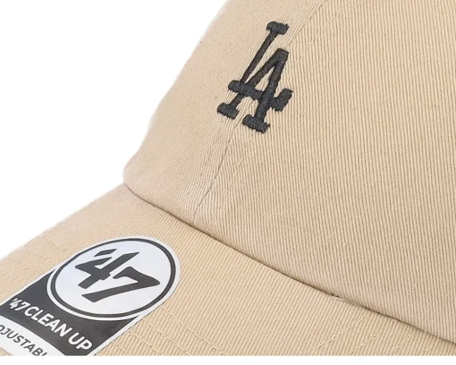 Dad Cap-47 Brand Los Angeles Dodgers MLB Base Runner Clean Up Khaki Dad Cap - Beige