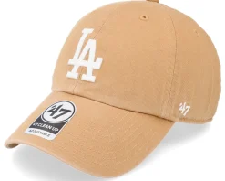 Dad Cap-47 Brand Los Angeles Dodgers MLB Clean Up Camel/White Dad Cap -