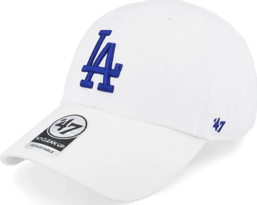 Online 47 Brand Los Angeles Dodgers MLB Clean Up White Dad Cap -