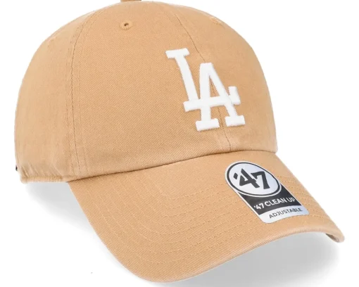 Dad Cap-47 Brand Los Angeles Dodgers MLB Clean Up Camel/White Dad Cap -