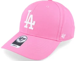 Adjustable-47 Brand Los Angeles Dodgers Raised Basic Mvp Rose/White Dad Cap - Pink