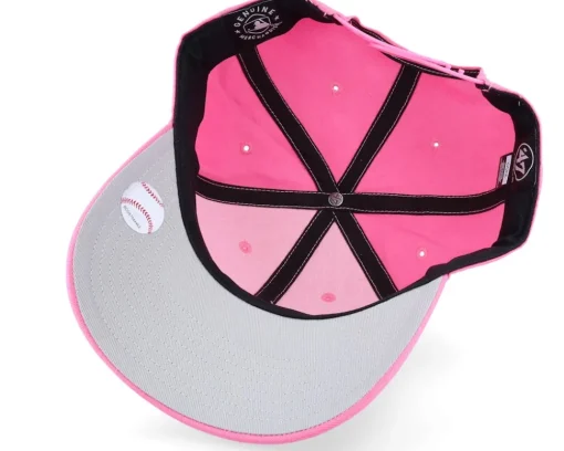 Adjustable-47 Brand Los Angeles Dodgers Raised Basic Mvp Rose/White Dad Cap - Pink
