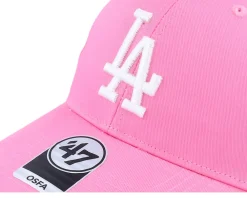 Adjustable-47 Brand Los Angeles Dodgers Raised Basic Mvp Rose/White Dad Cap - Pink