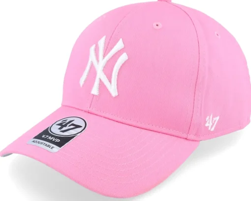 Adjustable-47 Brand Los Angeles Dodgers Raised Basic Mvp Rose/White Dad Cap - Pink