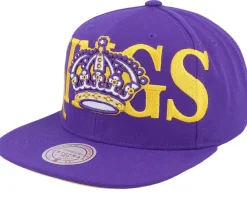 Snapback-Mitchell & Ness Los Angeles Kings Full Frontal Vintage Purple/Yellow Snapback -