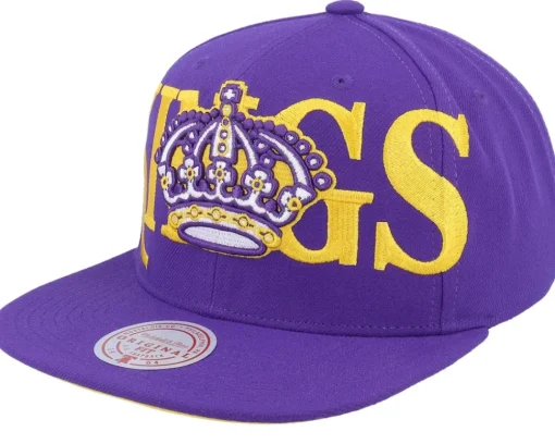 Snapback-Mitchell & Ness Los Angeles Kings Full Frontal Vintage Purple/Yellow Snapback -