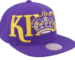 Snapback-Mitchell & Ness Los Angeles Kings Full Frontal Vintage Purple/Yellow Snapback -