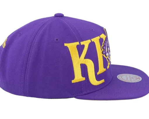 Snapback-Mitchell & Ness Los Angeles Kings Full Frontal Vintage Purple/Yellow Snapback -