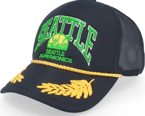 Trucker-Mitchell & Ness Los Angeles Kings Gold Leaf Hwc Trucker - Black