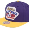 Clearance Mitchell & Ness Los Angeles Lakers Back2back HWC Purple/Yellow Snapback -