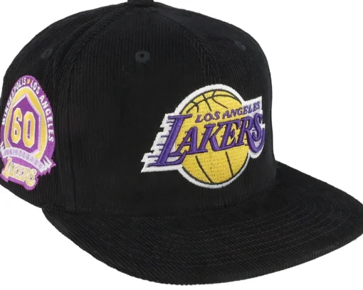 Snapback-Mitchell & Ness Los Angeles Lakers Black Cord Black Snapback -