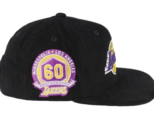 Snapback-Mitchell & Ness Los Angeles Lakers Black Cord Black Snapback -